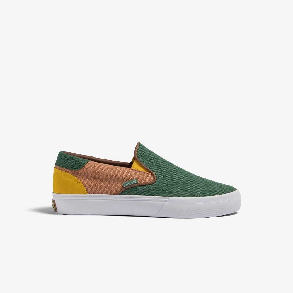 Lacoste Jump Serve Colorblock Slip-On Grn/Tan | JSCM-32809