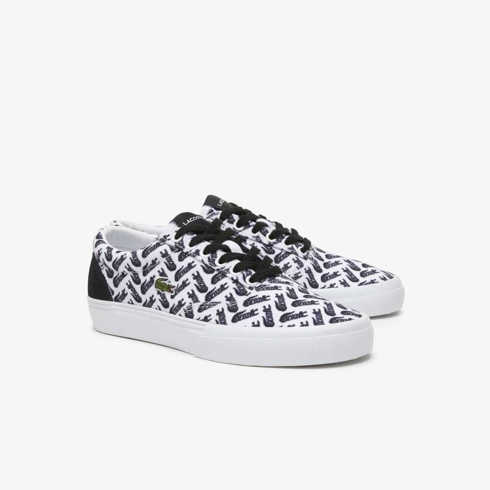 Lacoste Jump Serve Lace Tonal Sneakers White/Black | SOQP-98032