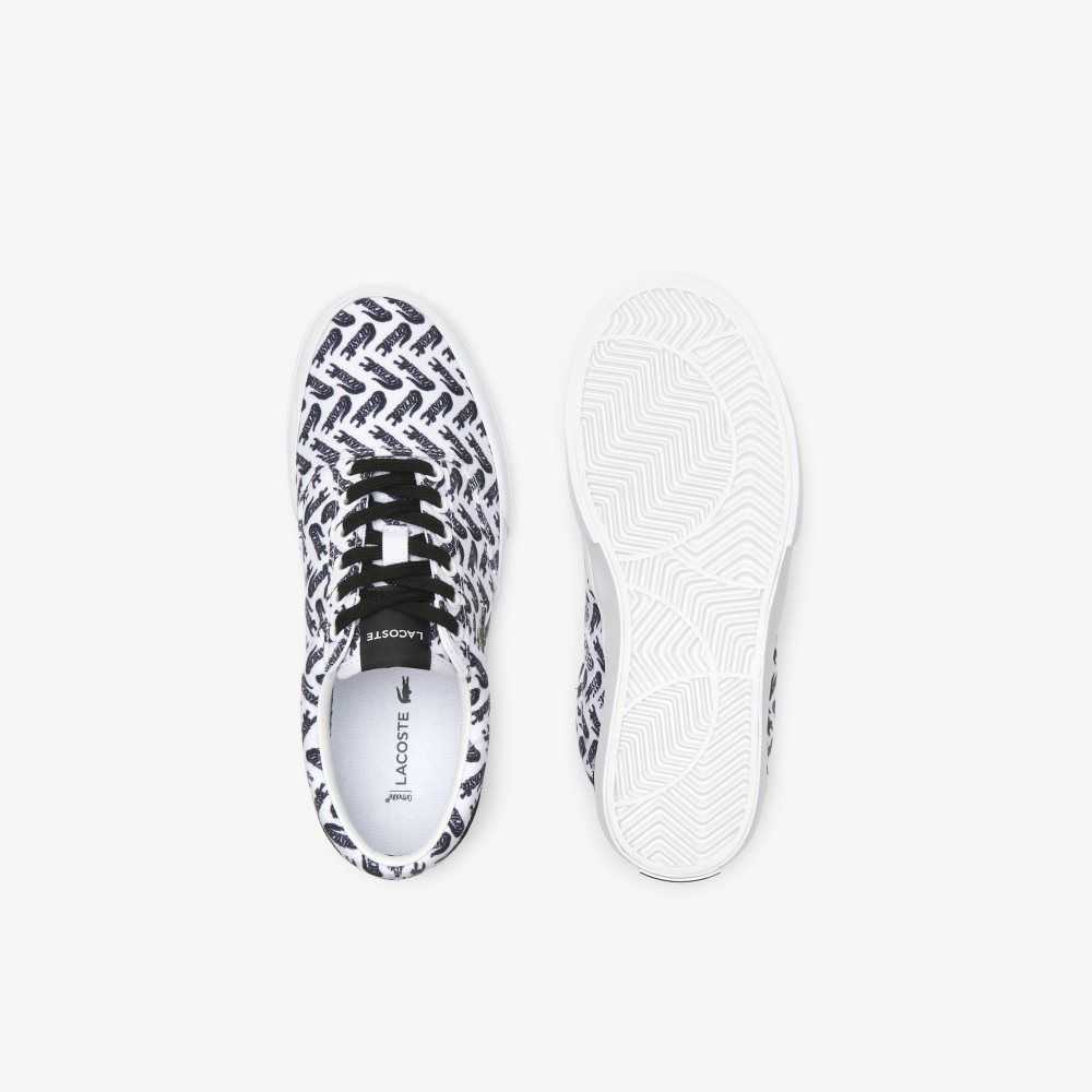 Lacoste Jump Serve Lace Tonal Sneakers White/Black | SOQP-98032