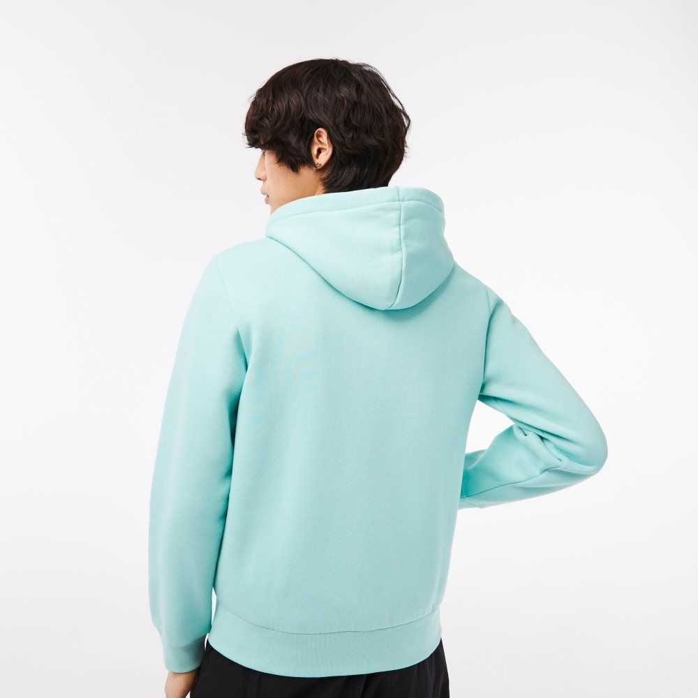 Lacoste Kangaroo Pocket Fleece Zipped Sweatshirt Mint | QNHJ-68519