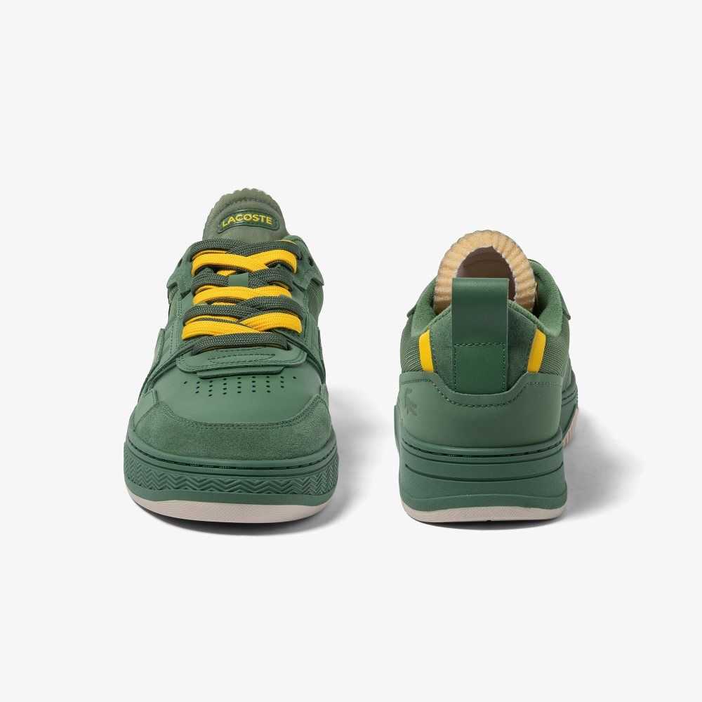 Lacoste L001 Crafted Leather Sneakers Green | WSDN-74601