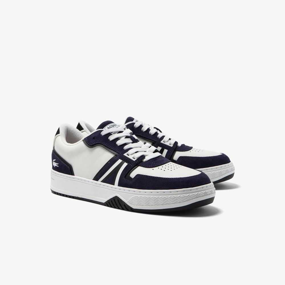 Lacoste L001 Leather Sneakers White / Navy | JYIA-73846