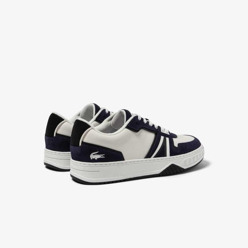 Lacoste L001 Leather Sneakers White / Navy | JYIA-73846