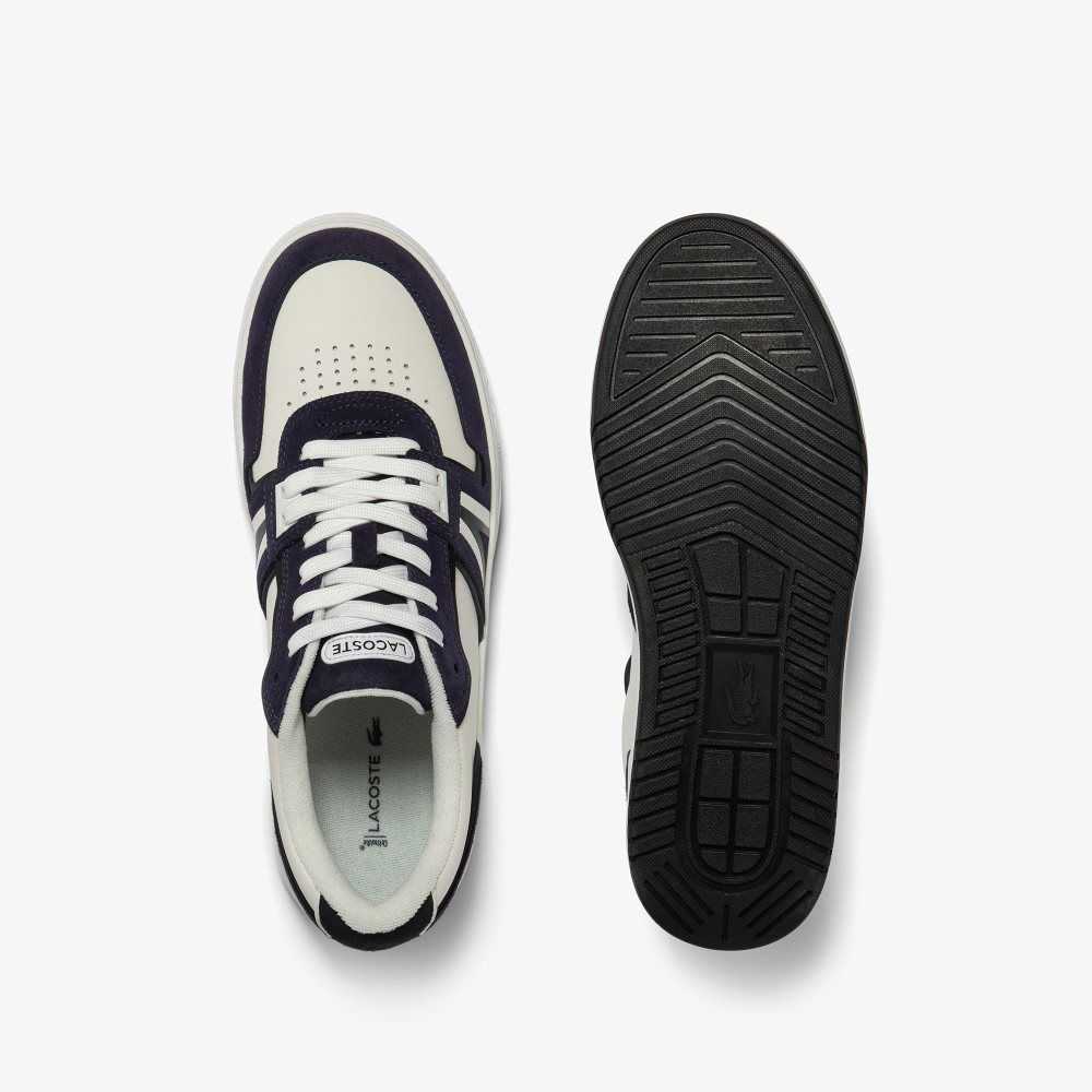 Lacoste L001 Leather Sneakers White / Navy | JYIA-73846