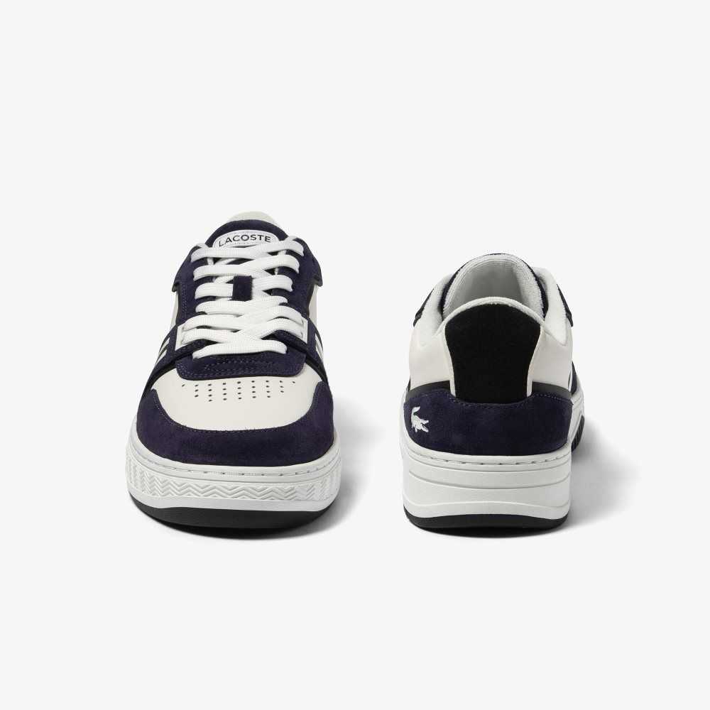 Lacoste L001 Leather Sneakers White / Navy | JYIA-73846