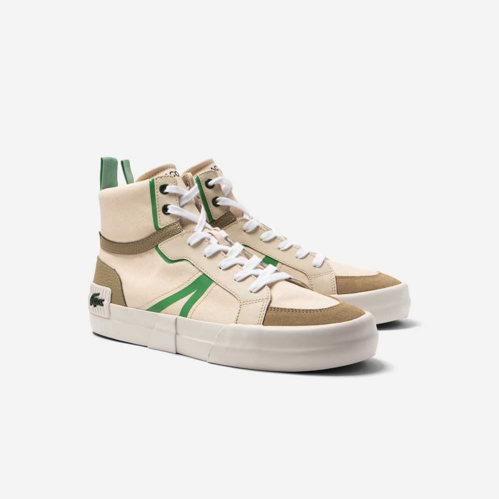 Lacoste L004 Mid Sneakers Lt Tan/Grn | LZKP-28190