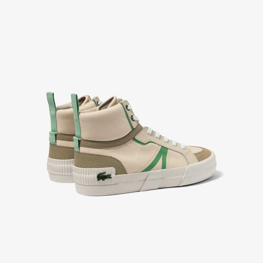 Lacoste L004 Mid Sneakers Lt Tan/Grn | LZKP-28190