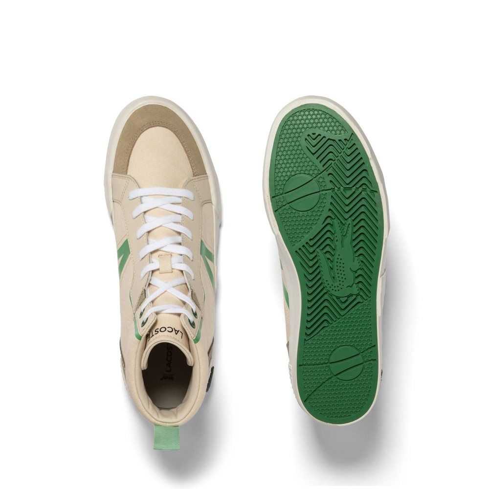 Lacoste L004 Mid Sneakers Lt Tan/Grn | LZKP-28190