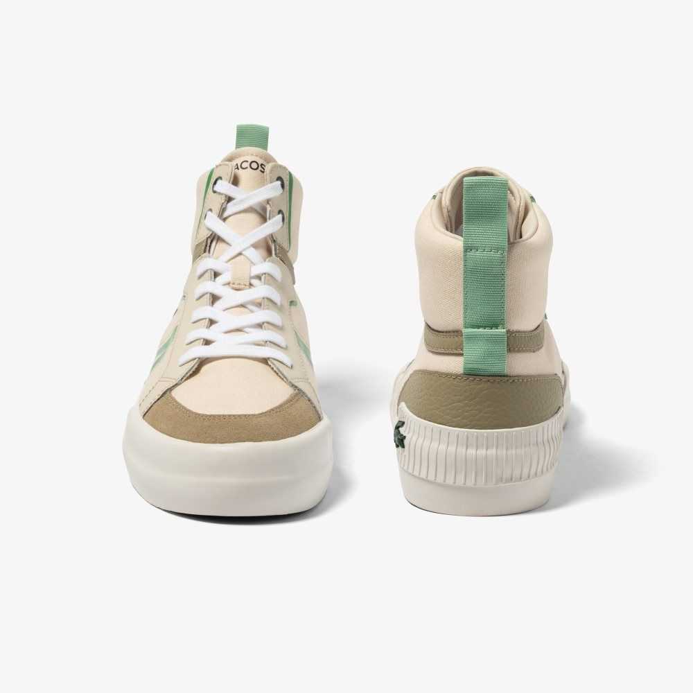 Lacoste L004 Mid Sneakers Lt Tan/Grn | LZKP-28190