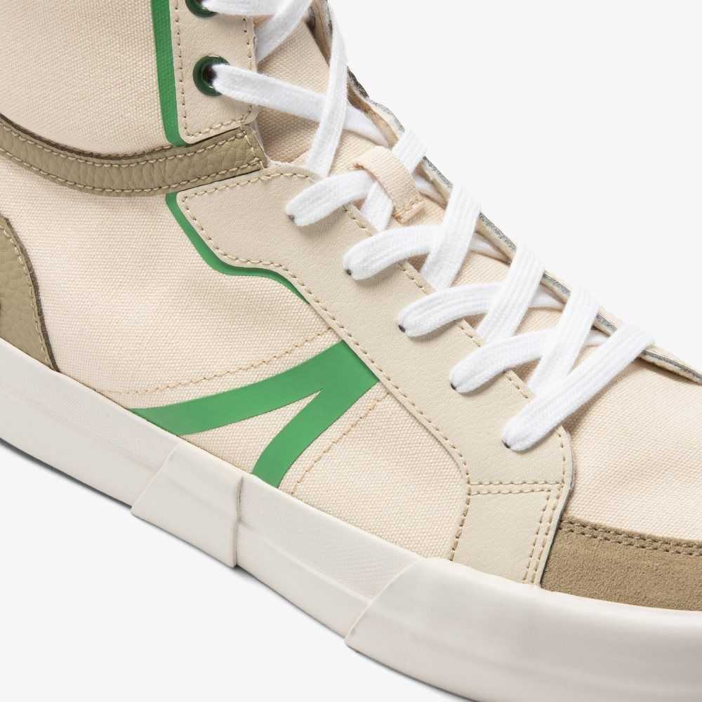 Lacoste L004 Mid Sneakers Lt Tan/Grn | LZKP-28190