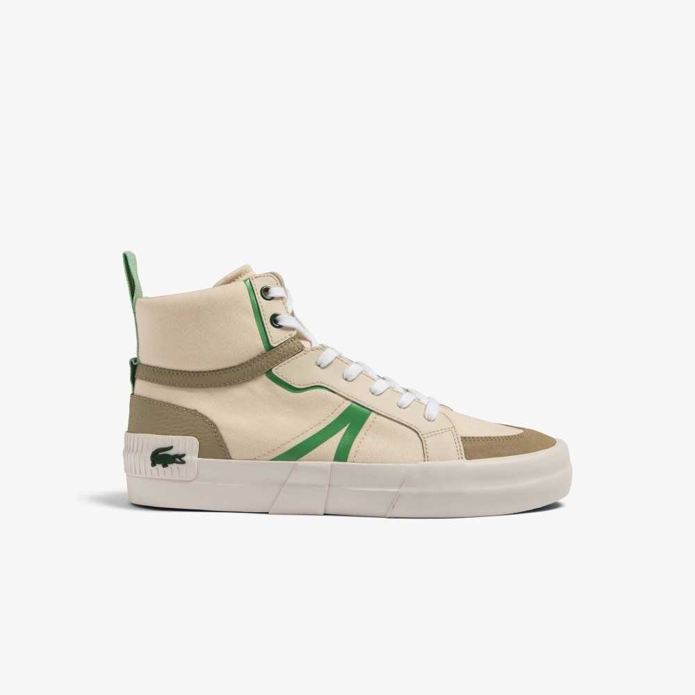 Lacoste L004 Mid Sneakers Lt Tan/Grn | LZKP-28190