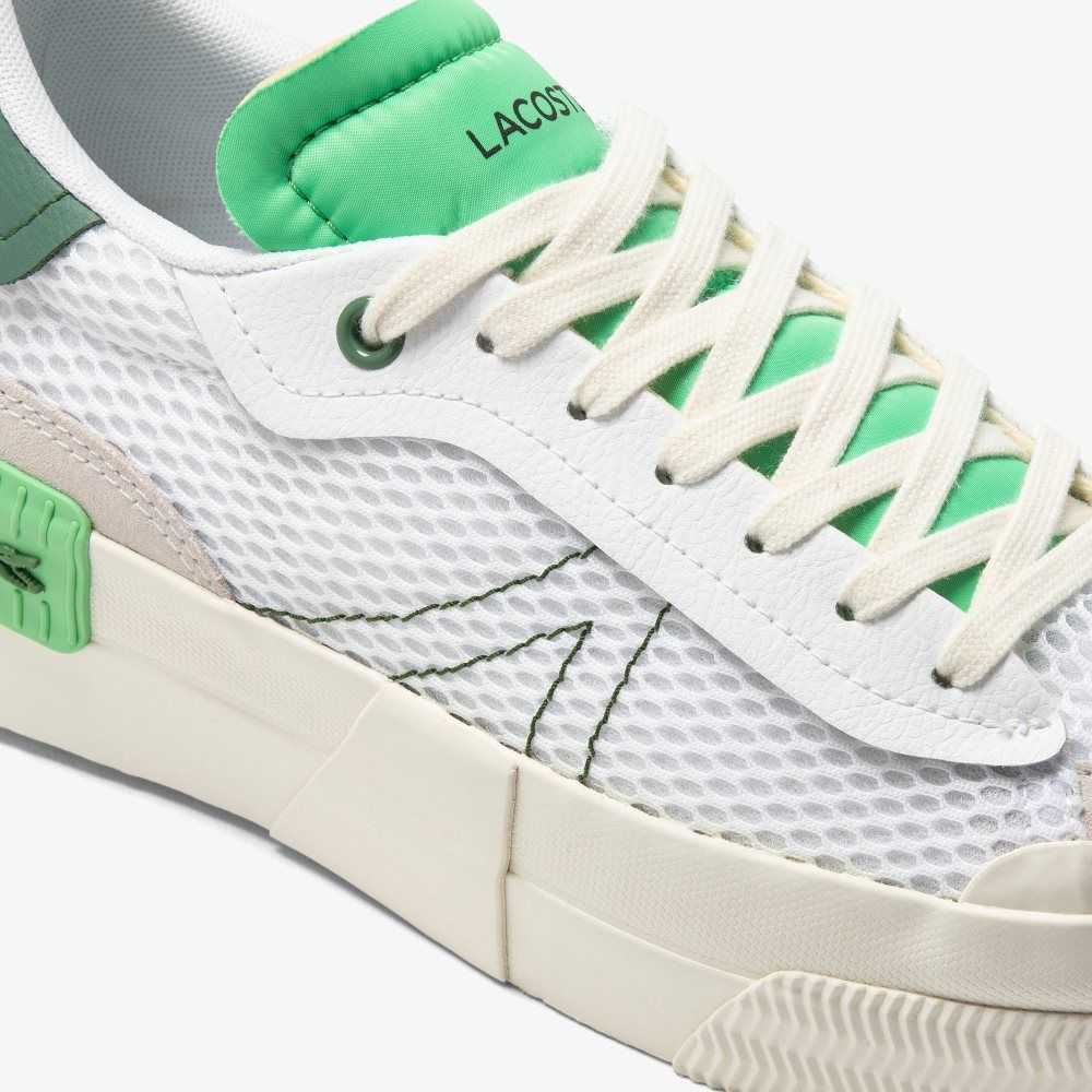 Lacoste L004 Platform Heel Pop Sneakers White/Green | DEFW-36895