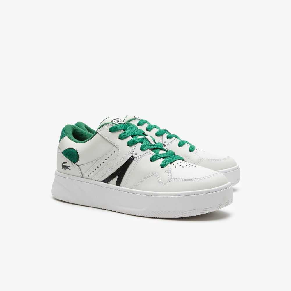 Lacoste L005 Leather Color-Pop Sneakers White/Green | BRCF-31506