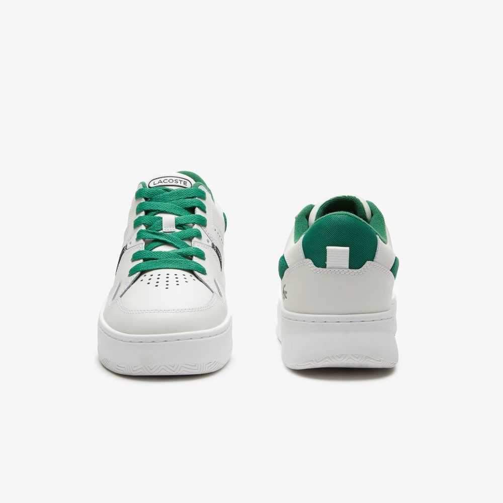 Lacoste L005 Leather Color-Pop Sneakers White/Green | BRCF-31506