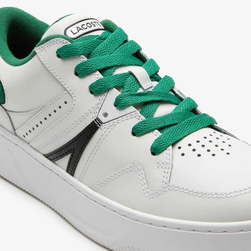 Lacoste L005 Leather Color-Pop Sneakers White/Green | BRCF-31506