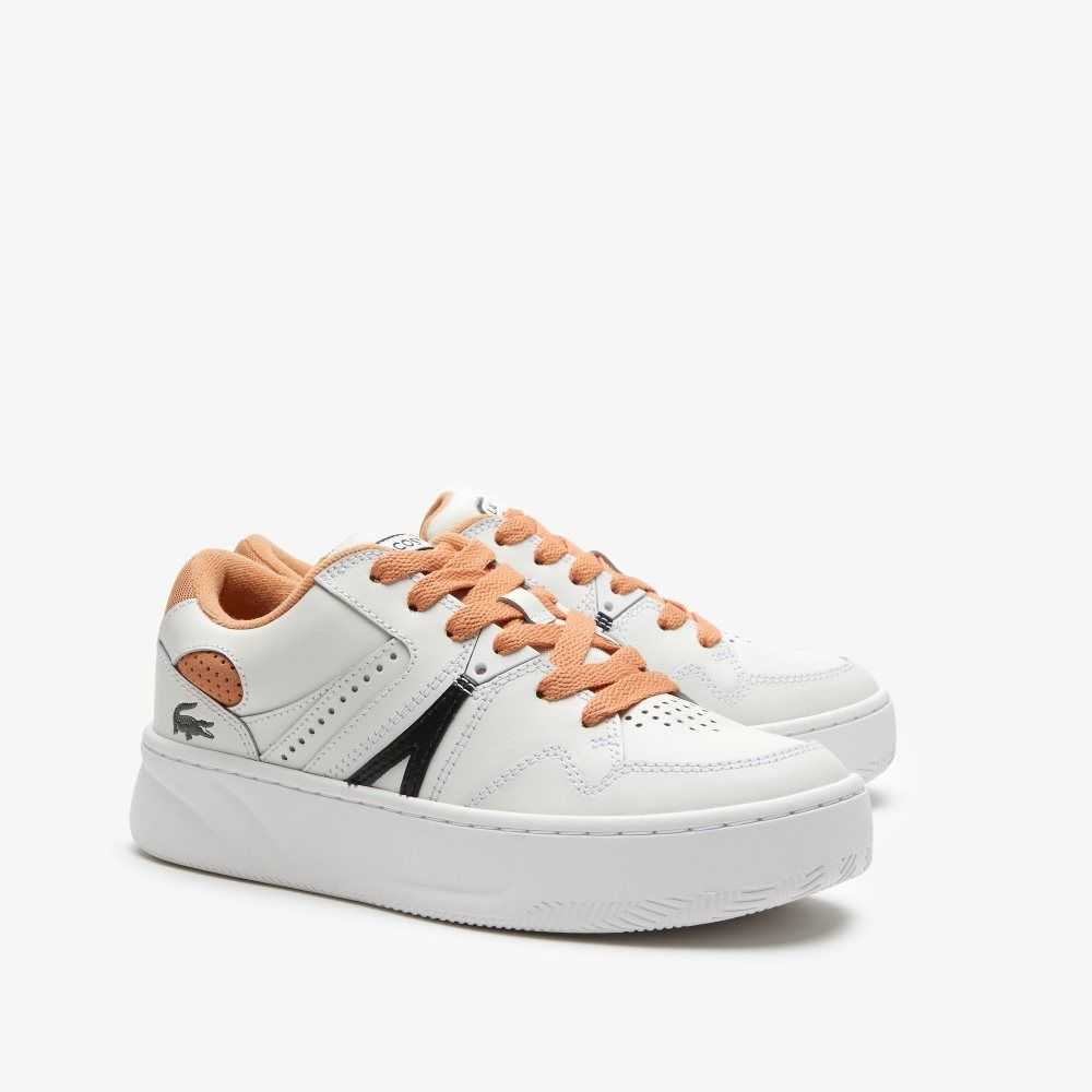 Lacoste L005 Leather Sneakers White / Tan | DHWP-32017