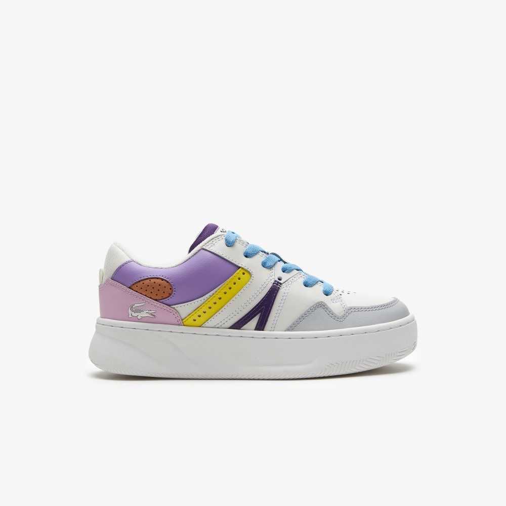 Lacoste L005 Leather Sneakers Wht/Lt Purp | OKYB-13057