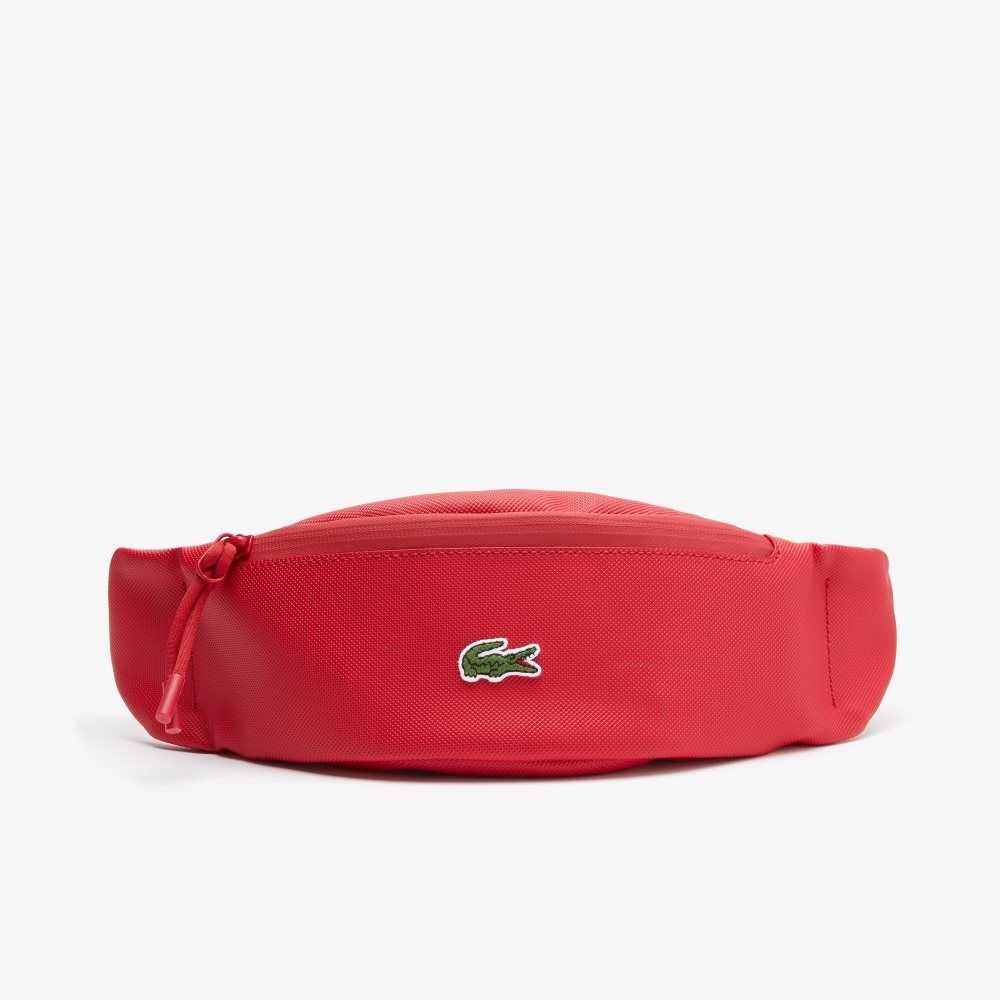 Lacoste LCST Coated Canvas Zippered Fanny Pack Tango Red | APSH-16247