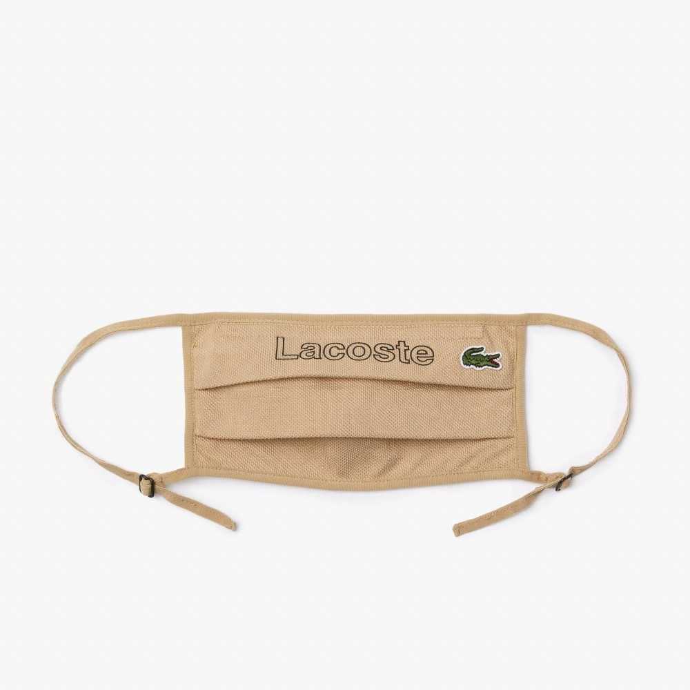 Lacoste LIVE Face Protection Mask print and adjustable Beige | JOKQ-68304