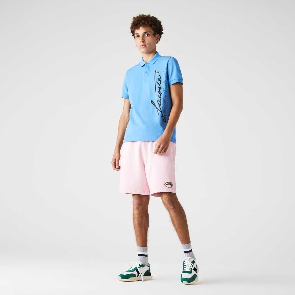 Lacoste LIVE Flecked Cotton Fleece Shorts Pink | RQYT-86524