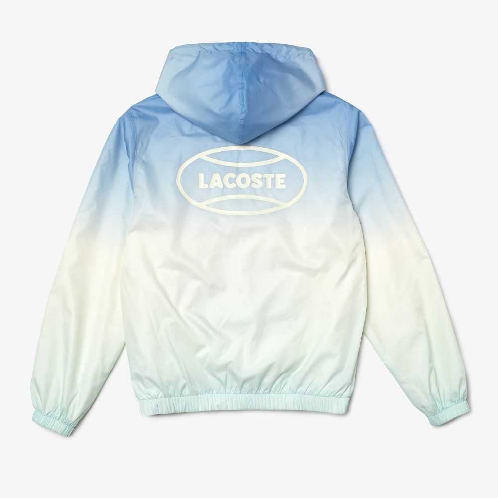 Lacoste LIVE Lightweight Pullover Windbreaker Blue / White / Turquoise | ORCV-47952