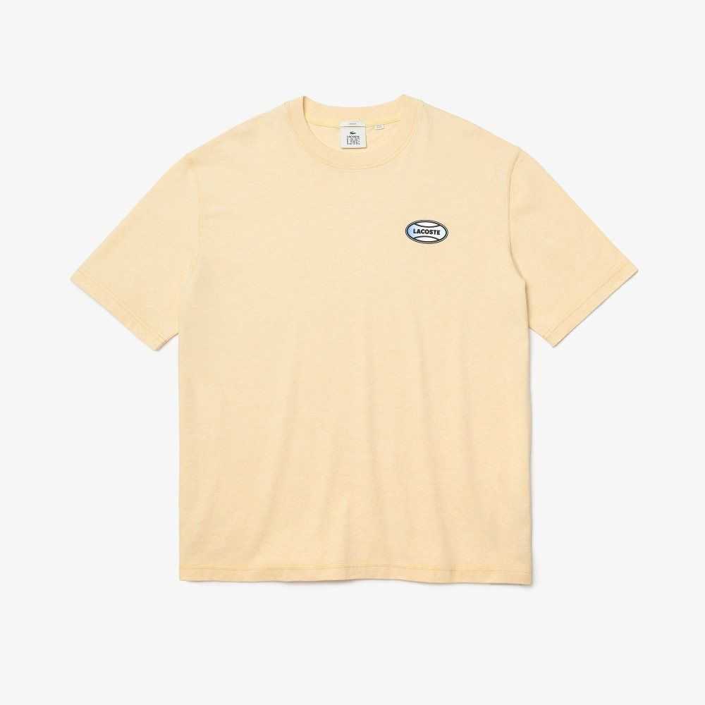 Lacoste LIVE Summer Pack Loose Fit Flecked Cotton T-Shirt Yellow | ZUDK-47865