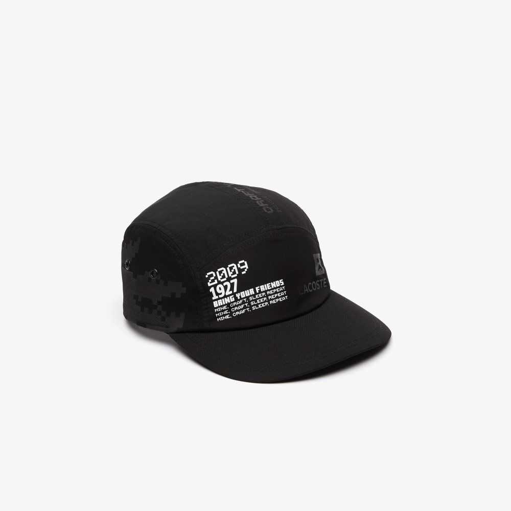 Lacoste LIVE x Minecraft Print Nylon Cap Black | KPYG-16478