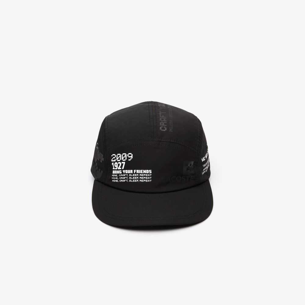 Lacoste LIVE x Minecraft Print Nylon Cap Black | KPYG-16478