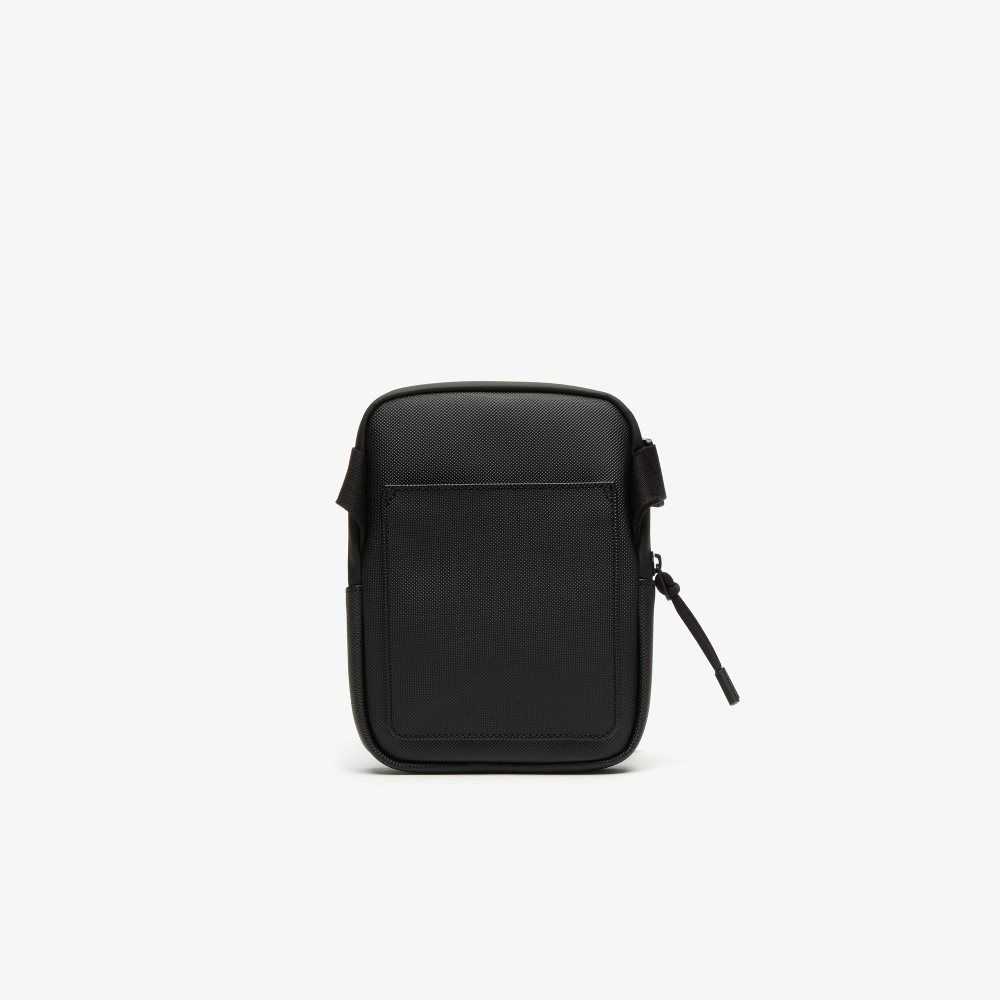 Lacoste L.12.12 Branded Zippered Small Flat Bag Black | UBNG-29476