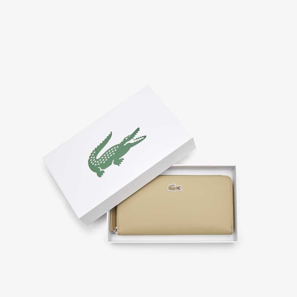 Lacoste L.12.12 Concept Petit Pique 12 Card Zip Wallet Brindille | CKPT-17542