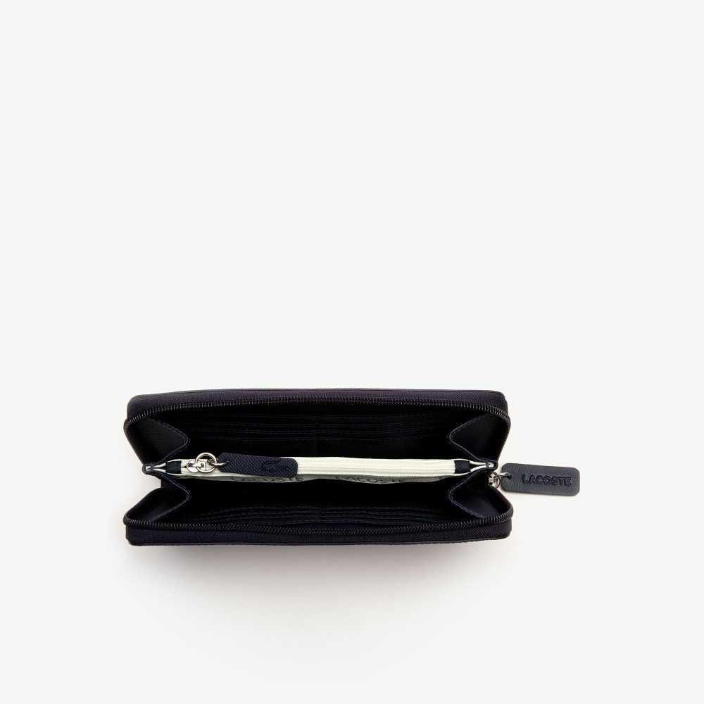 Lacoste L.12.12 Concept Petit Pique 12 Card Zip Wallet Eclipse | QGMH-35164