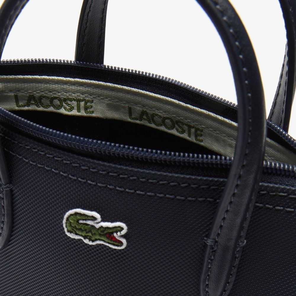 Lacoste L.12.12 Concept Petit Pique Coated Canvas Mini Zip Tote Bag Eclipse | IDAO-49601