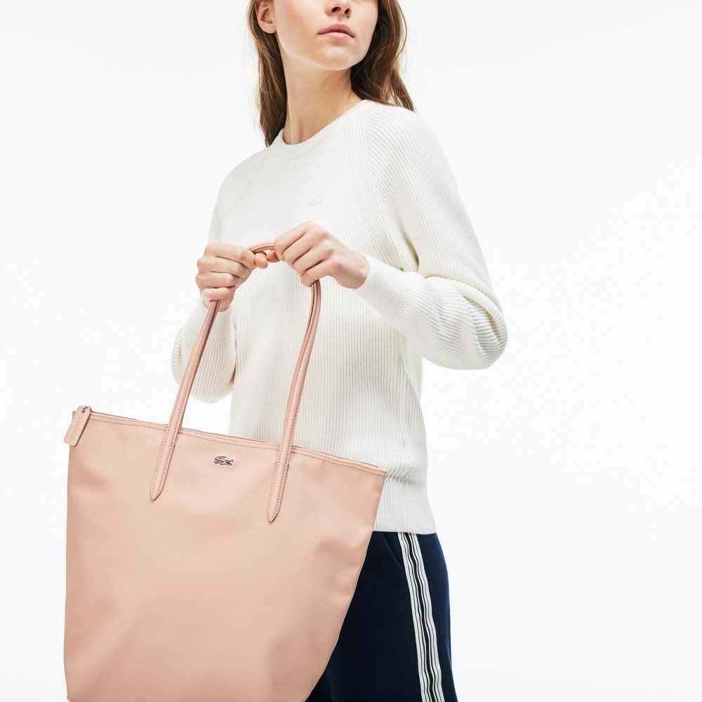 Lacoste L.12.12 Concept Vertical Zip Tote Bag Virtual Pink | SOYK-69032