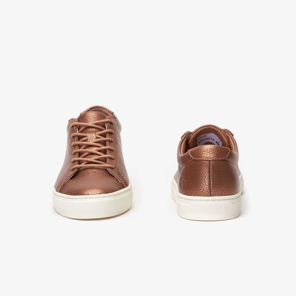 Lacoste L.12.12 Leather Trainers Brz/Off Wht | PJBO-95308