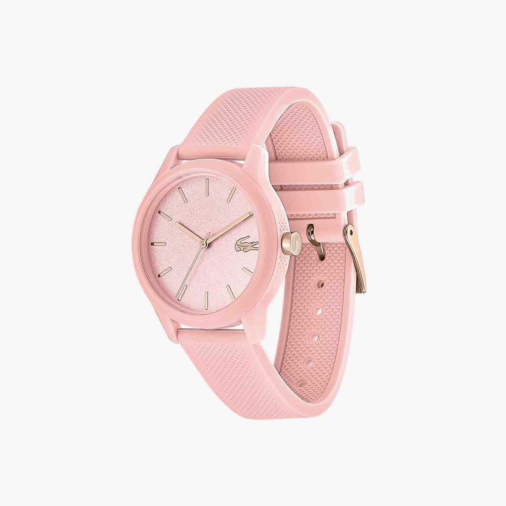 Lacoste L.12.12 Pink Silicone Petit Pique Strap Watch Pink | UFDS-98075