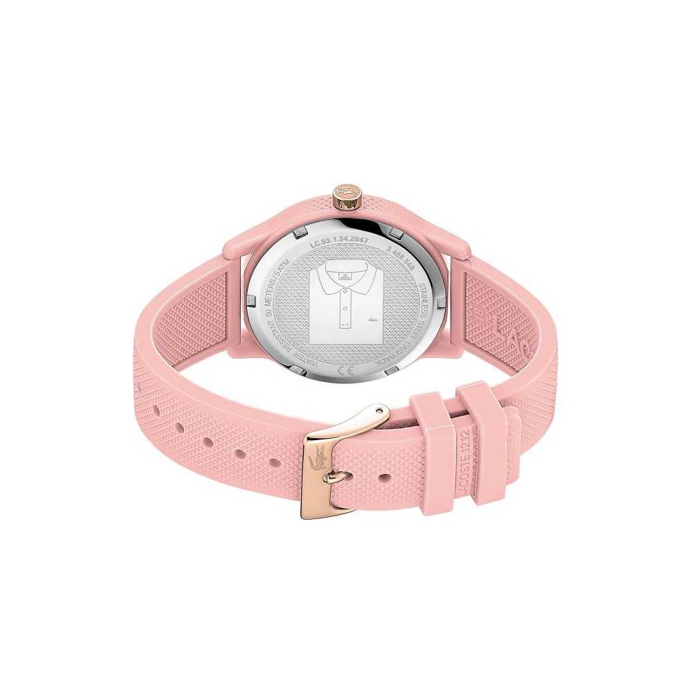 Lacoste L.12.12 Pink Silicone Petit Pique Strap Watch Pink | UFDS-98075