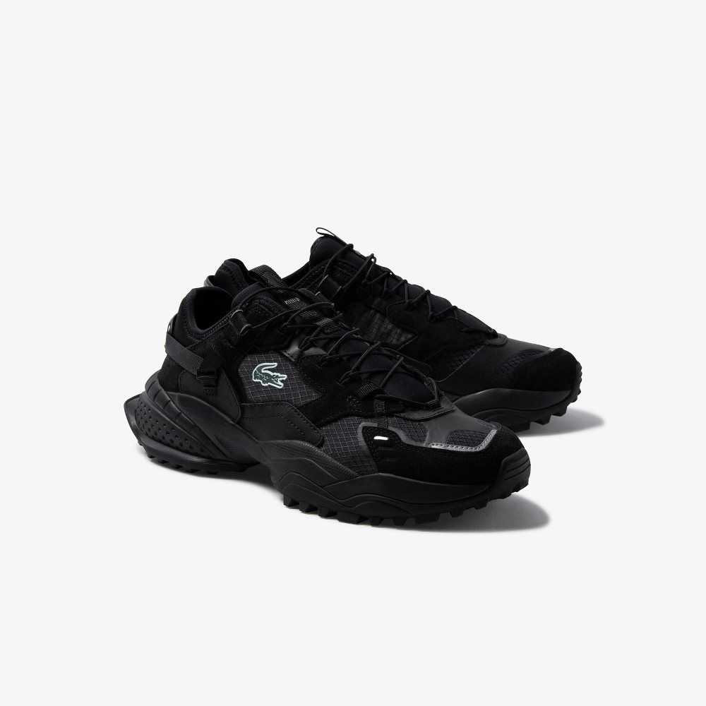 Lacoste L-Guard Breaker Textile and Suede Sneakers Blk/Blk | GZXW-48560