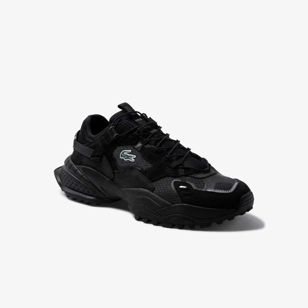 Lacoste L-Guard Breaker Textile and Suede Sneakers Blk/Blk | GZXW-48560