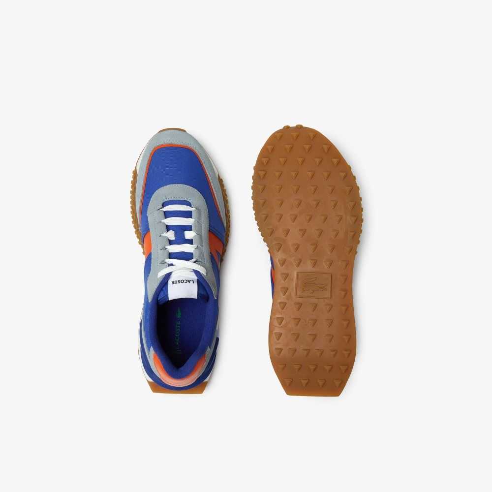 Lacoste L-Spin Deluxe Winter Leather Outdoor Shoes Blu/Org | ILUY-74983