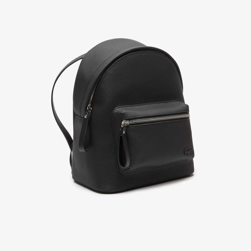 Lacoste Large Front Pocket Backpack Black | XISD-50842