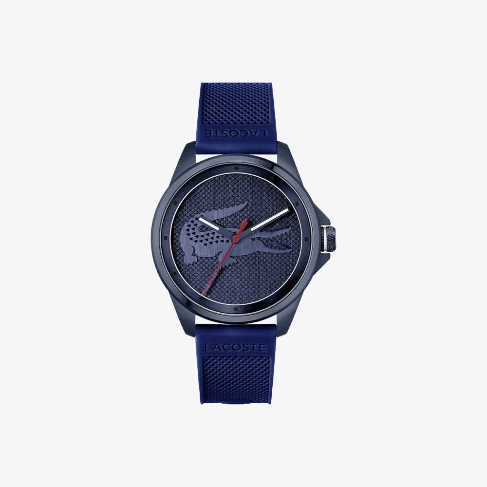 Lacoste Le Croc 3 Hands Blue Silicone Watch Blue | BMAT-93805