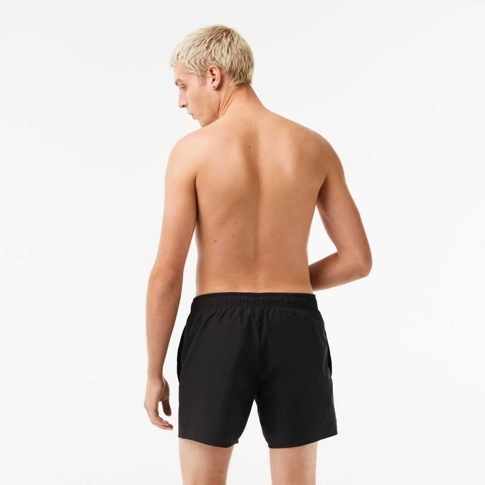 Lacoste Light Quick-Dry Swim Shorts Black / Green | LFOV-68371