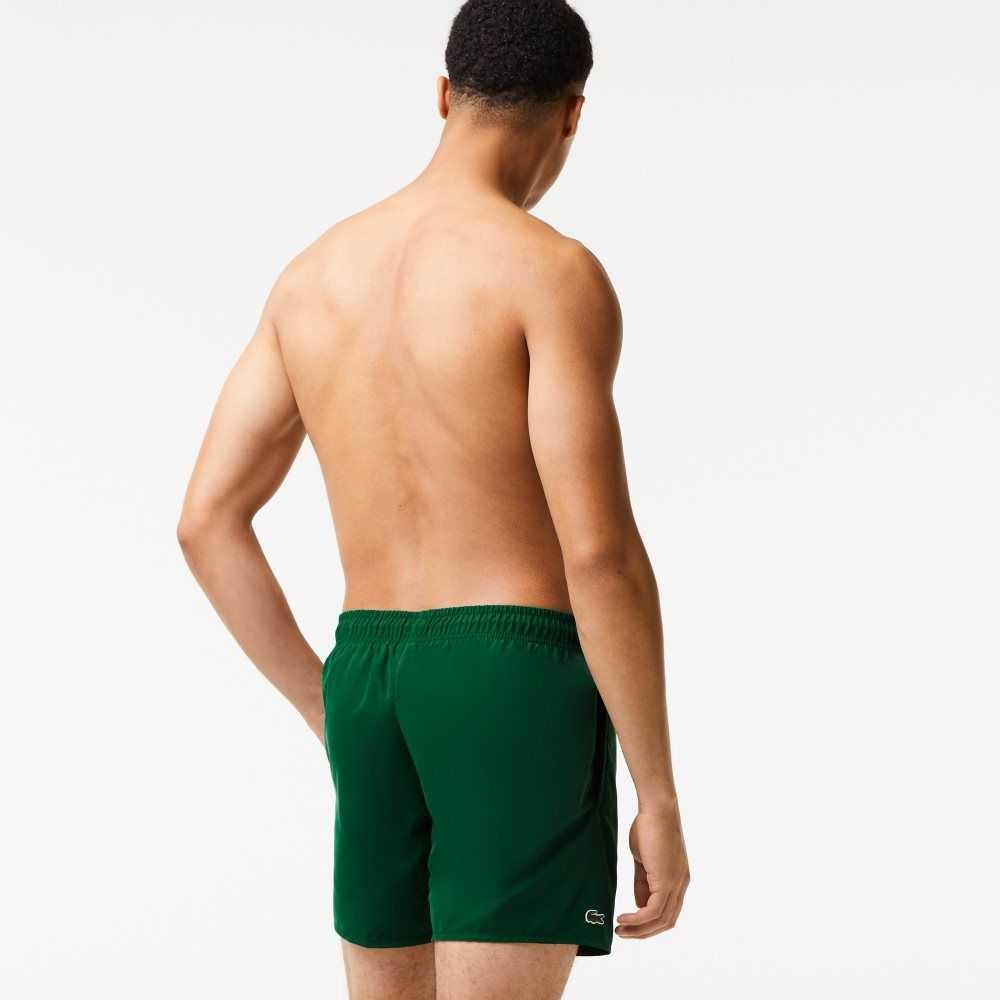 Lacoste Light Quick-Dry Swim Shorts Green / Navy Blue | HKXP-92035