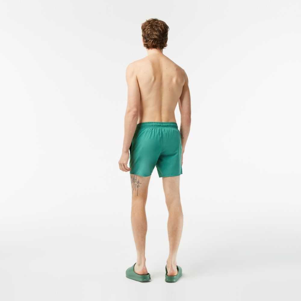 Lacoste Light Quick-Dry Swim Shorts Khaki Green / Green | NPRF-24805