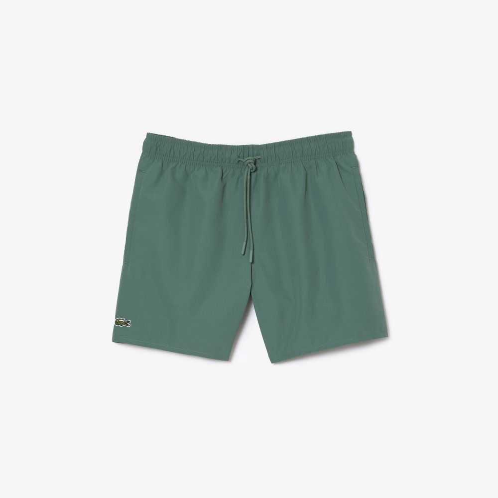 Lacoste Light Quick-Dry Swim Shorts Khaki Green / Green | NPRF-24805