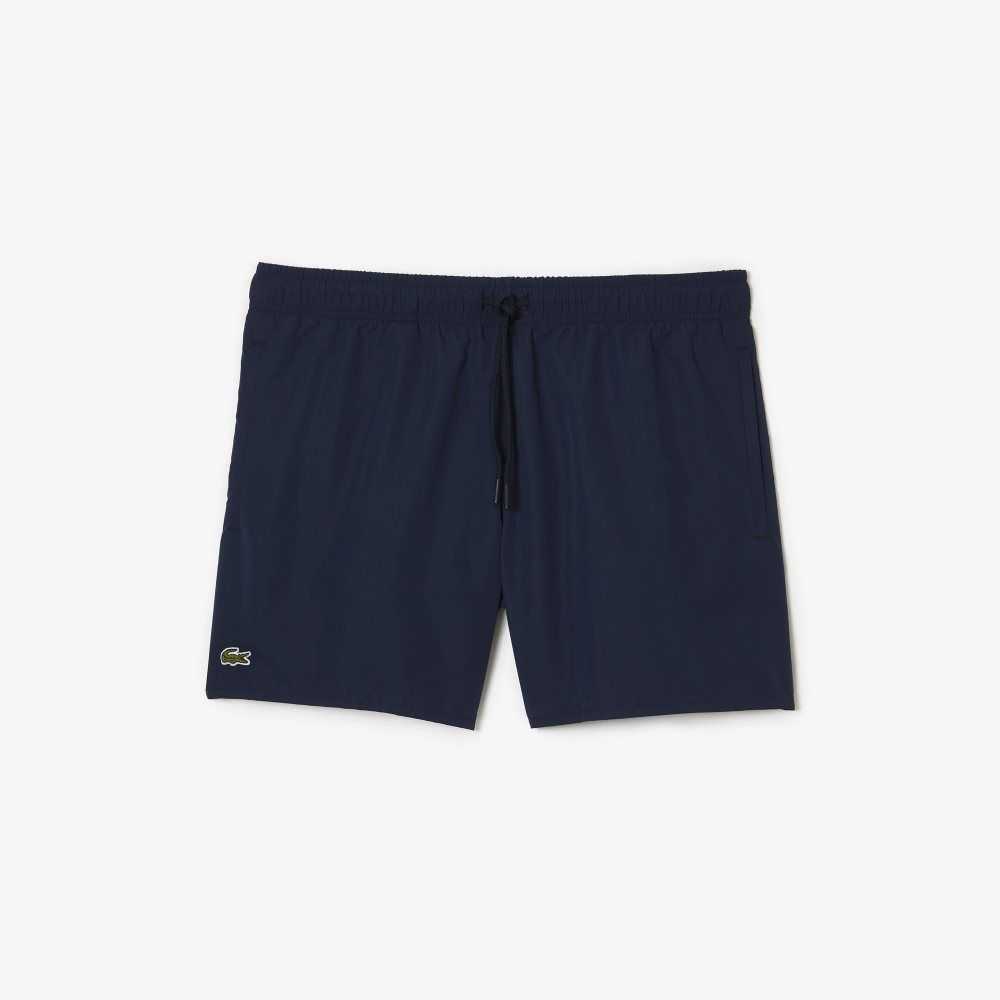 Lacoste Light Quick-Dry Swim Shorts Navy Blue / Green | MITG-83621
