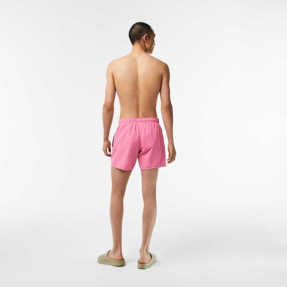 Lacoste Light Quick-Dry Swim Shorts Pink / Green | HRFX-28491