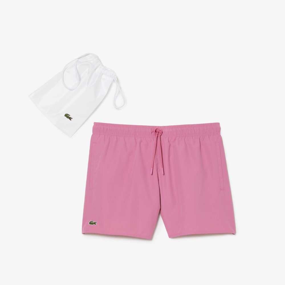 Lacoste Light Quick-Dry Swim Shorts Pink / Green | HRFX-28491