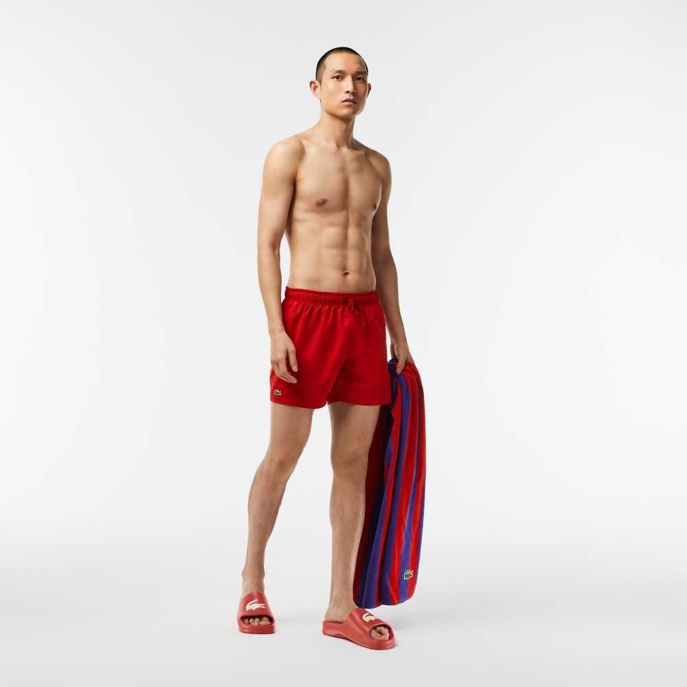 Lacoste Light Quick-Dry Swim Shorts Red / Green | BWHG-06174