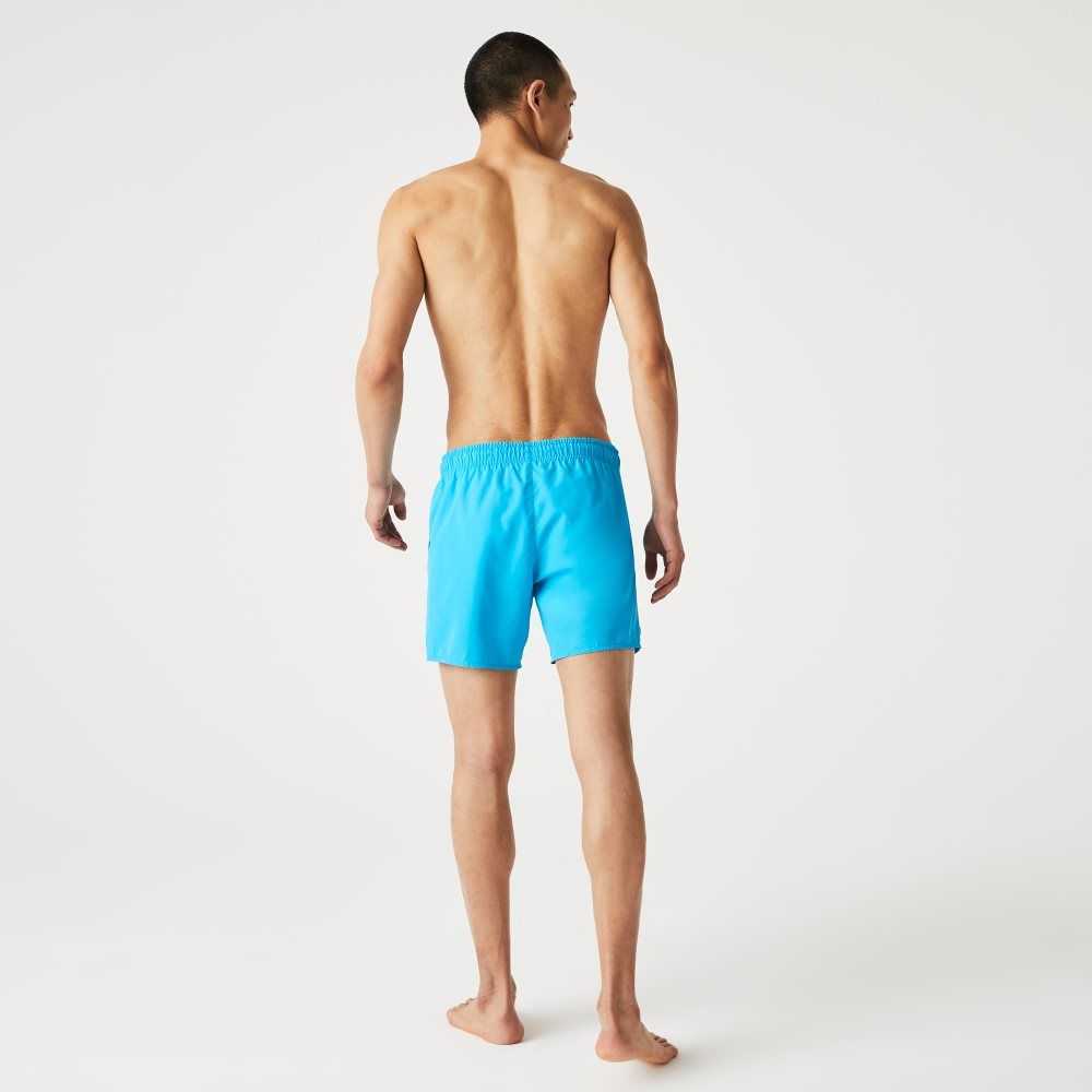 Lacoste Light Quick-Dry Swim Shorts Turquoise / Navy Blue | PMGV-23751